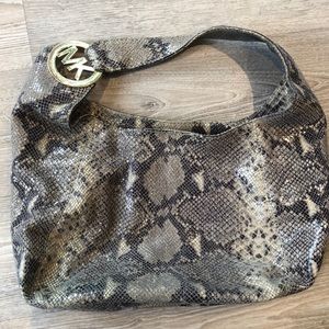 Michael Kors snakeskin leather handbag